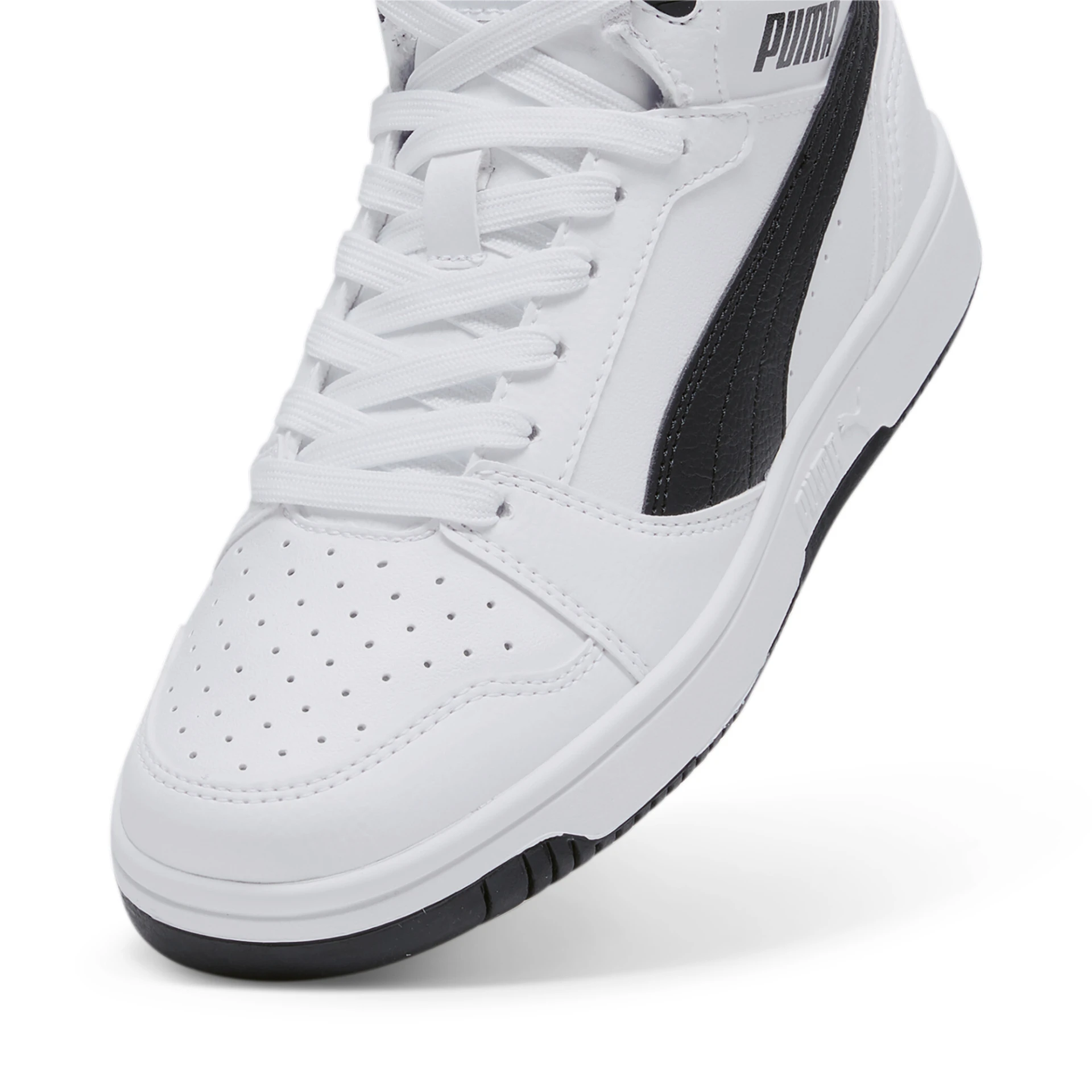 PUMA Puma_Rebound_V6_Mid_Jr 393831 002 PUMA WHITE-PUMA BLACK