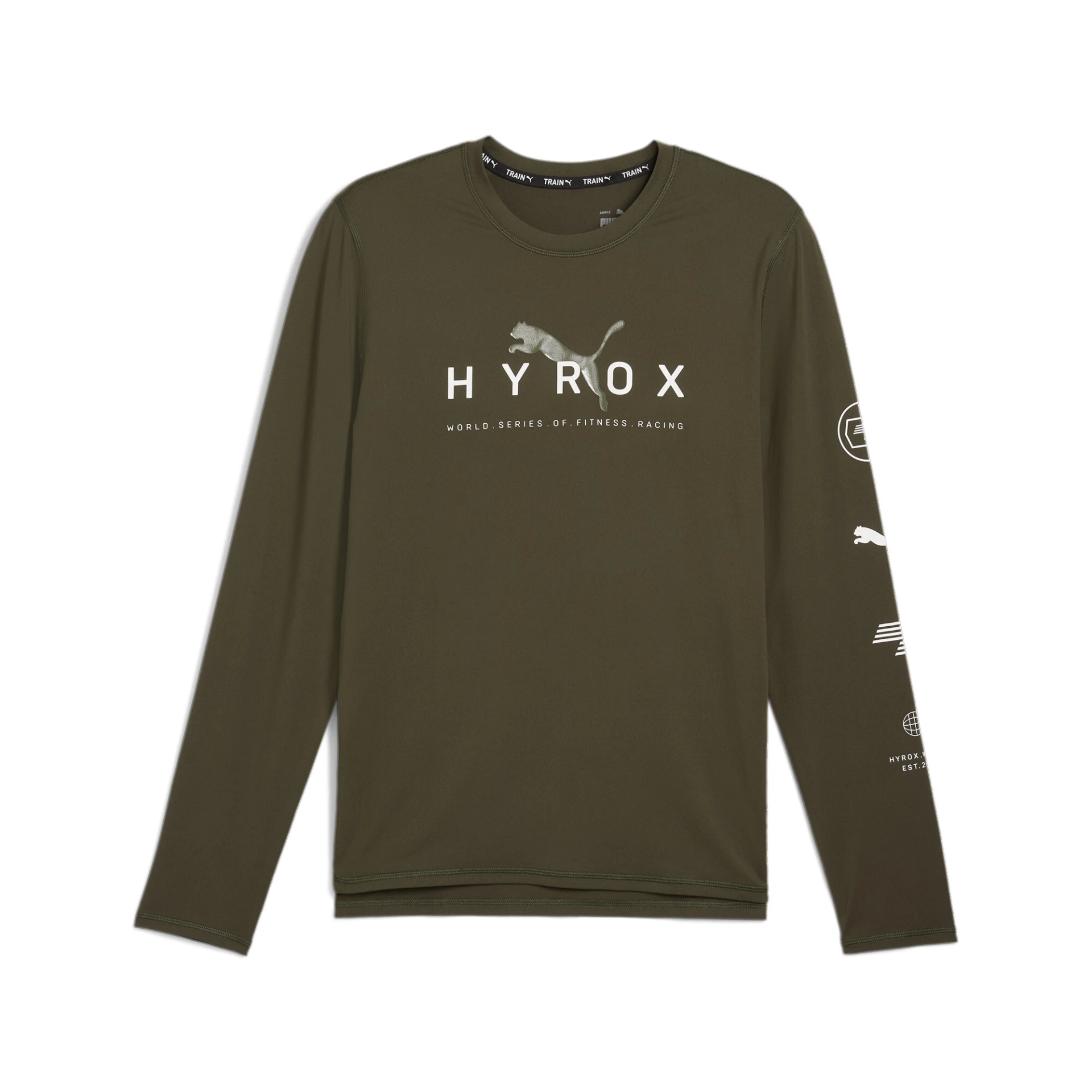 PUMA HYROX_x__Run_Cloudspun_LS_Tee 526919 070 DARK OLIVE