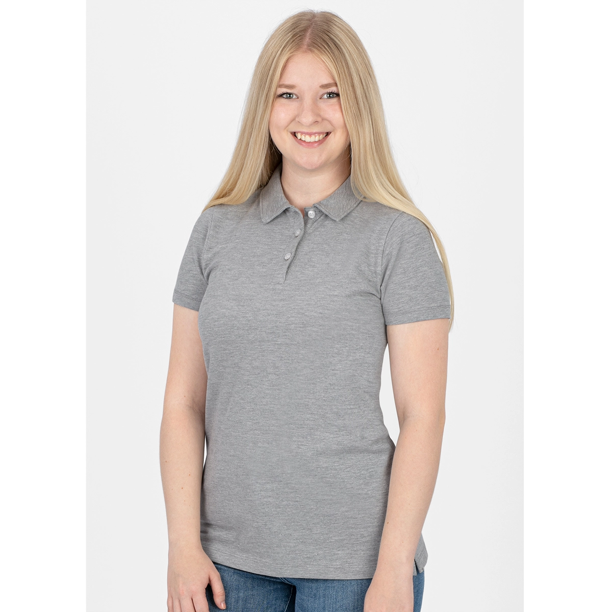 JAKO Polo_Organic_Stretch A4T023DAC6321D 520 hellgrau meliert