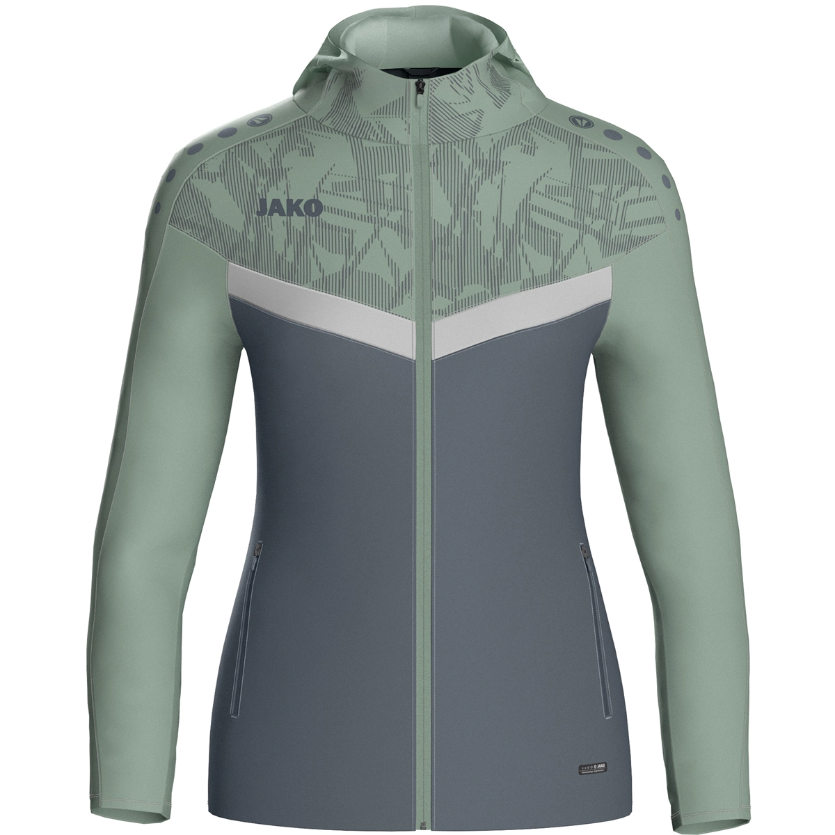JAKO Kapuzenjacke_Iconic 6824D 852 anthra light/mintgrün/soft