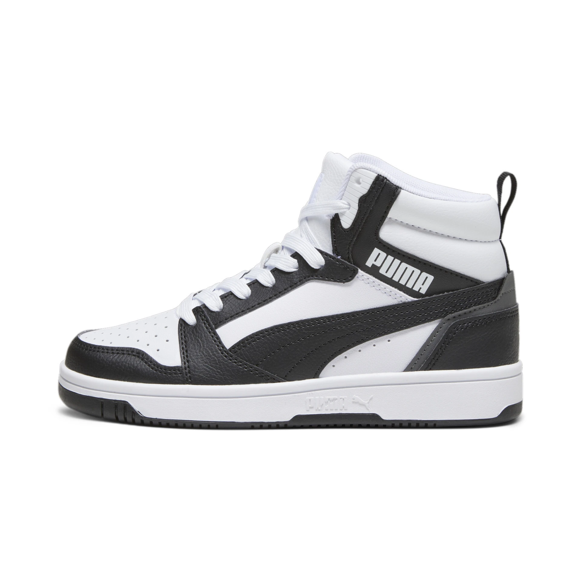 PUMA Puma_Rebound_V6_Mid_Jr 393831 001 PUMA White-PUMA Black-Shad