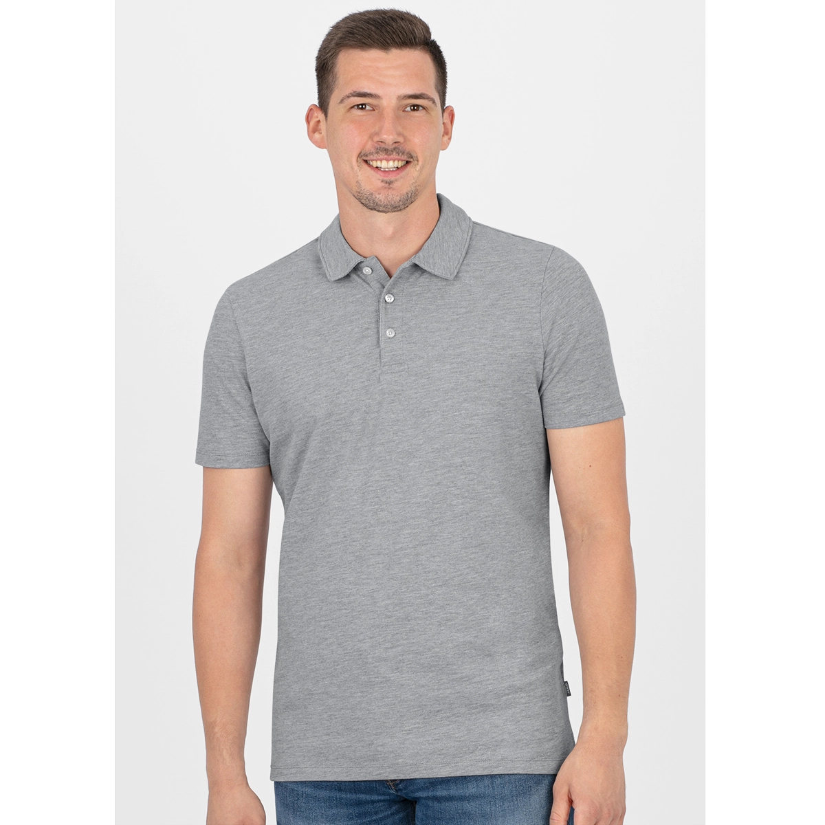 JAKO Polo_Organic_Stretch A4T023DAC6321D 520 hellgrau meliert