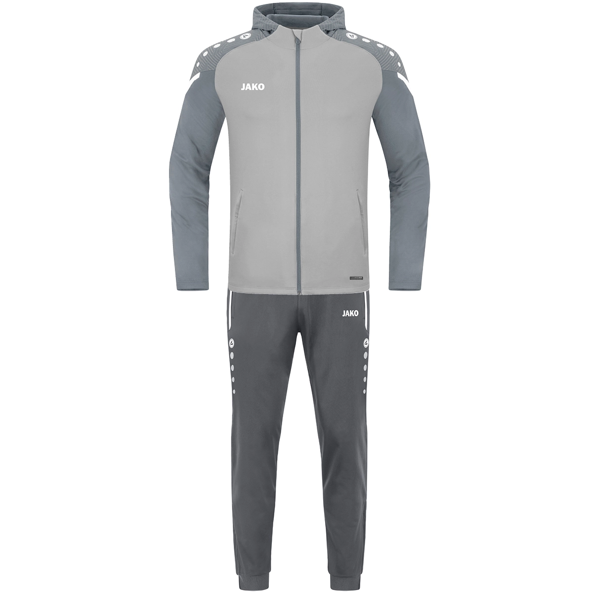 JAKO Trainingsanzug_Polyester_Performance_mit_Kapuze M9422K 845 soft grey/steingrau