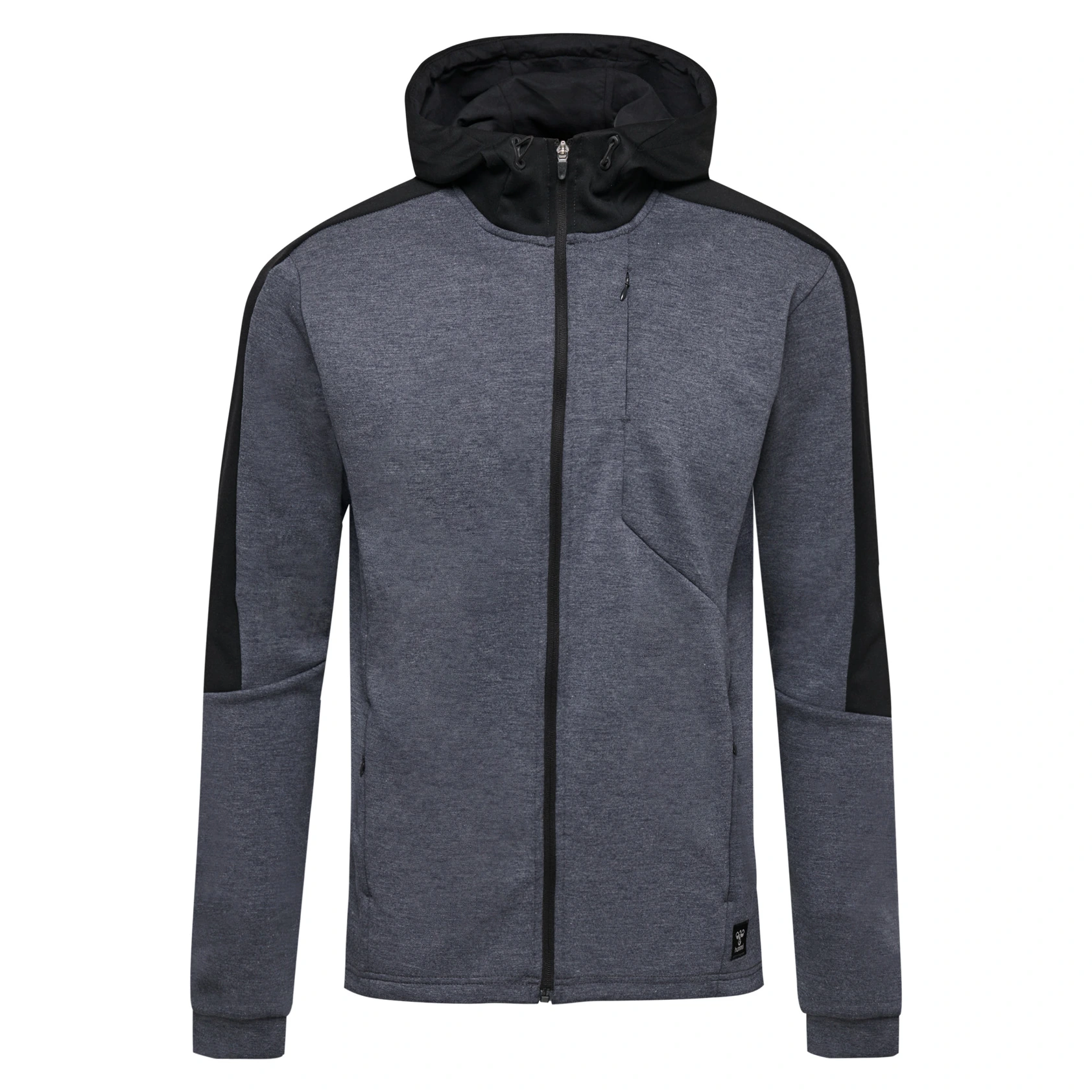 HUMMEL hmlTROPPER_ZIP_HOODIE 206271 2995 BLACK IRIS MELANGE