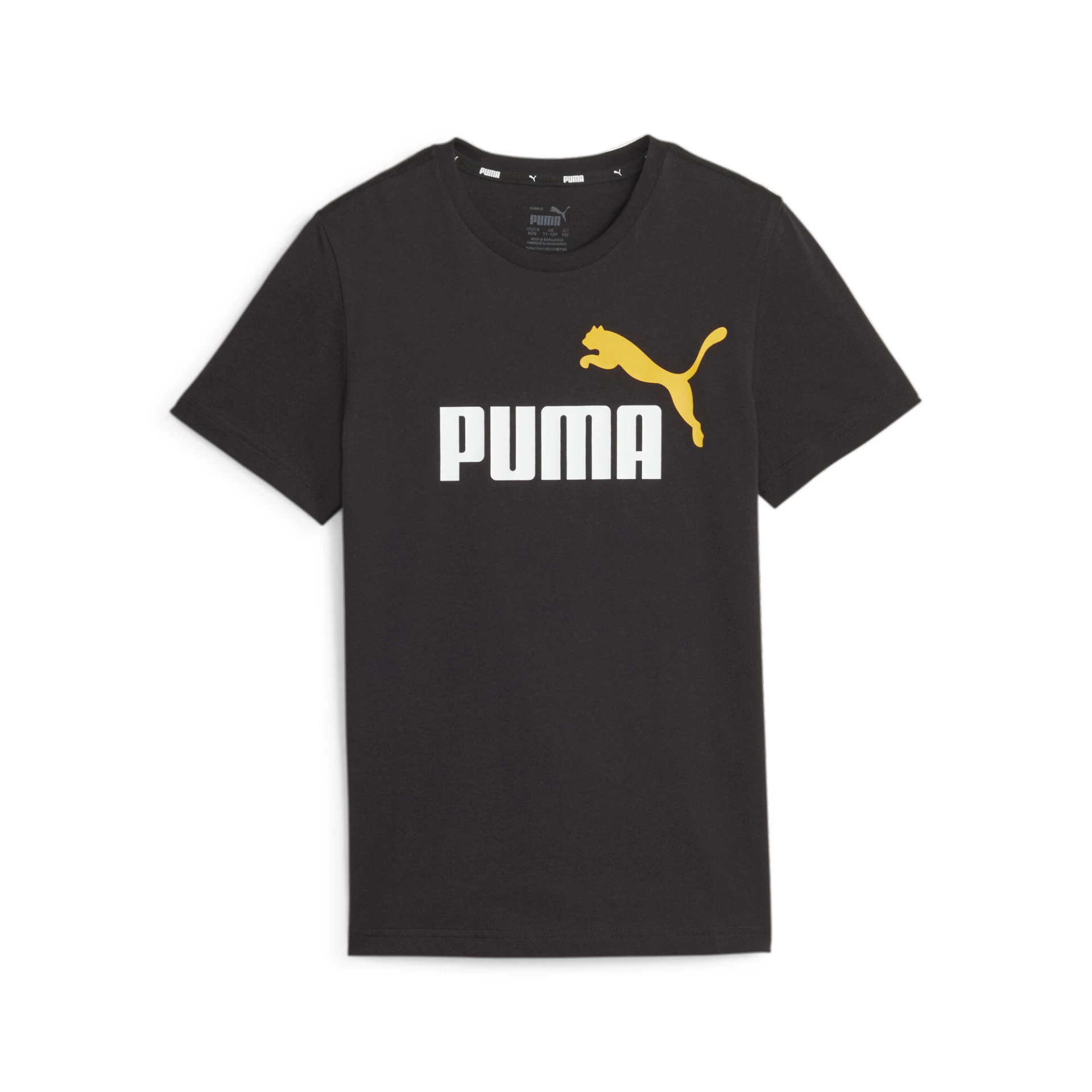 PUMA ESS_2_Col_Logo_Tee_B 586985 041 PUMA BLACK-YELLOW SIZZLE