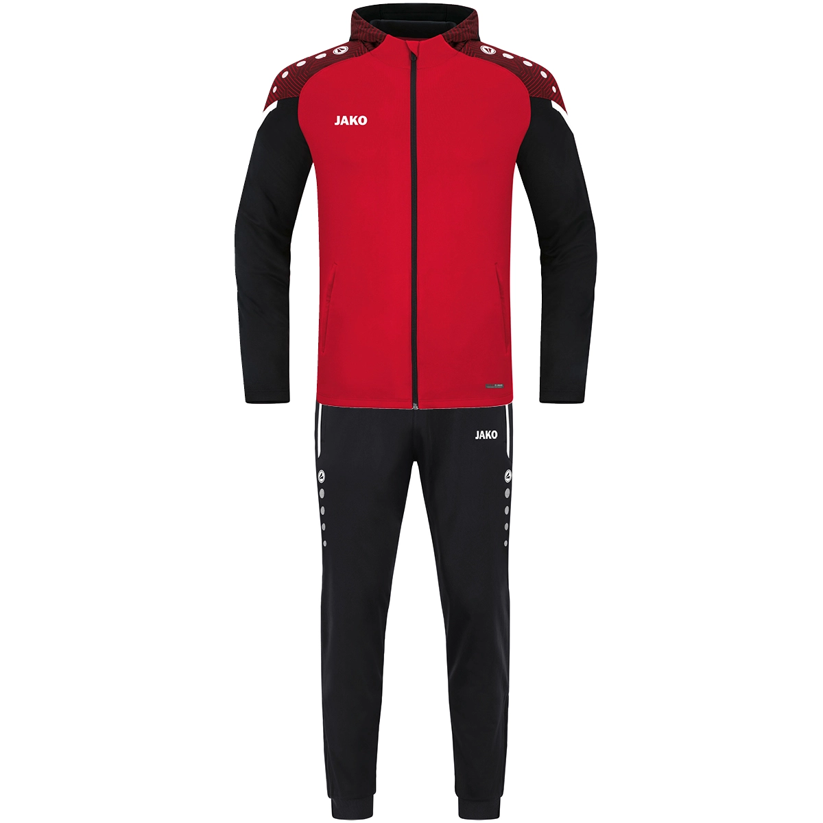 JAKO Trainingsanzug_Polyester_Performance_mit_Kapuze M9422K 101 rot/schwarz