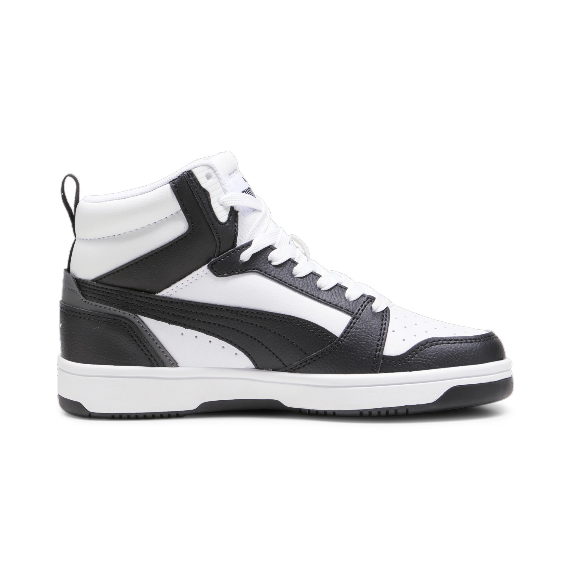 PUMA Puma_Rebound_V6_Mid_Jr 393831 001 PUMA White-PUMA Black-Shad