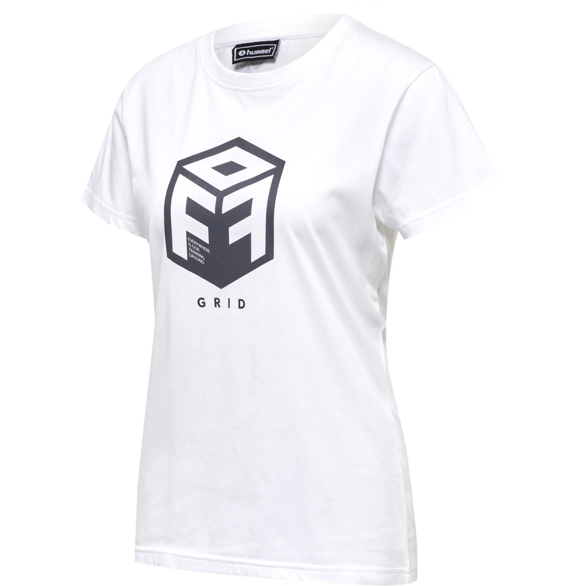 HUMMEL hmlOFFGRID_COTTON_JERSEY_S_S_WO 216129 9108 WHITE/FORGED IRON