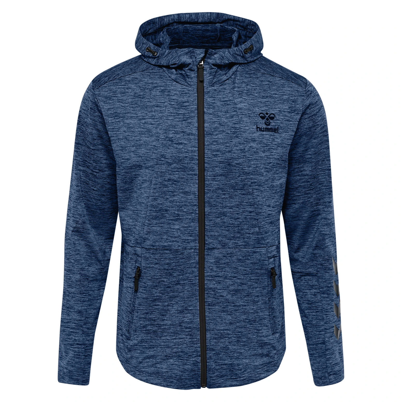 HUMMEL hmlASTON_ZIP_HOODIE 206488 2995 BLACK IRIS MELANGE
