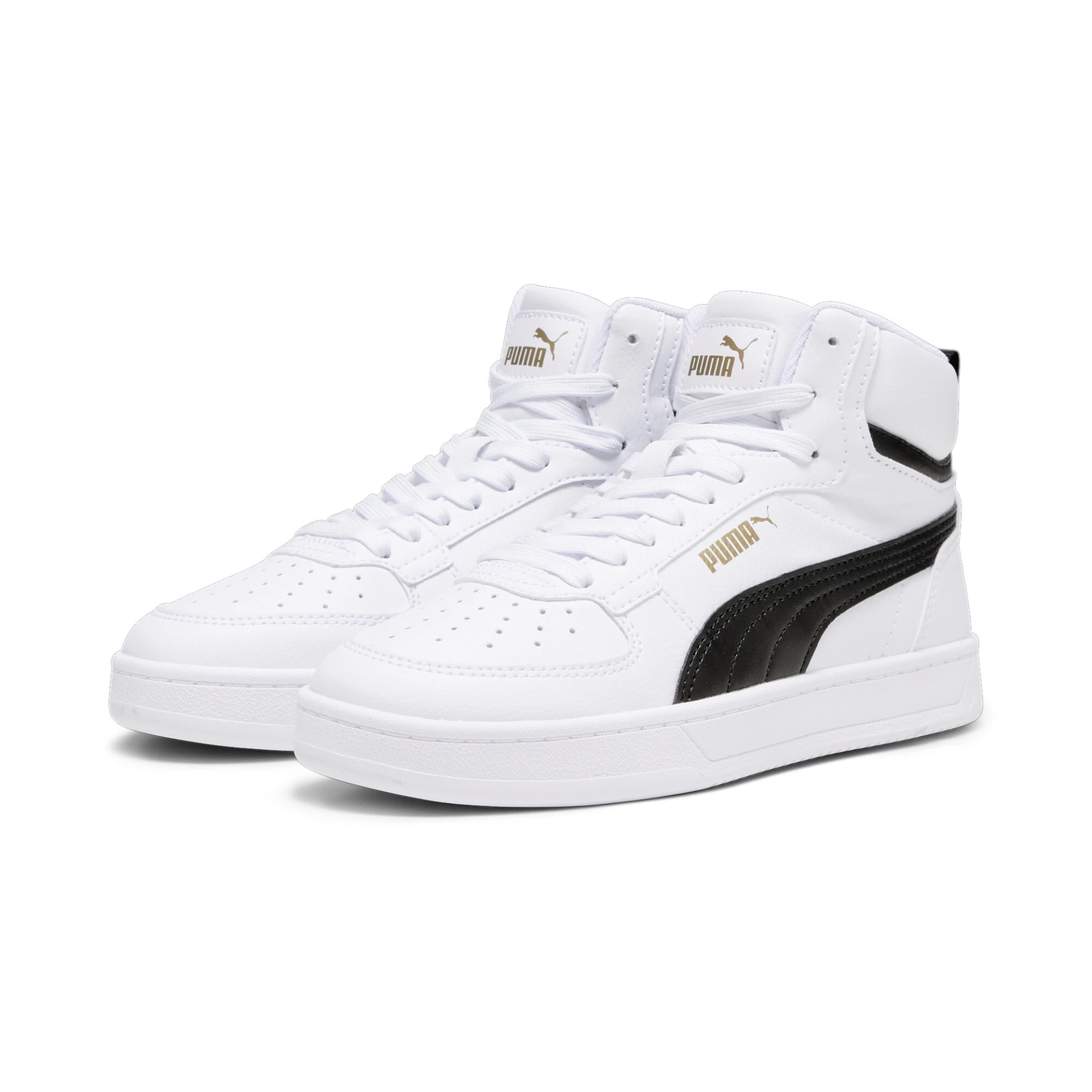 PUMA Puma_Caven_20_Mid_Jr 393842 001 PUMA WHITE-PUMA BLACK-GOLD