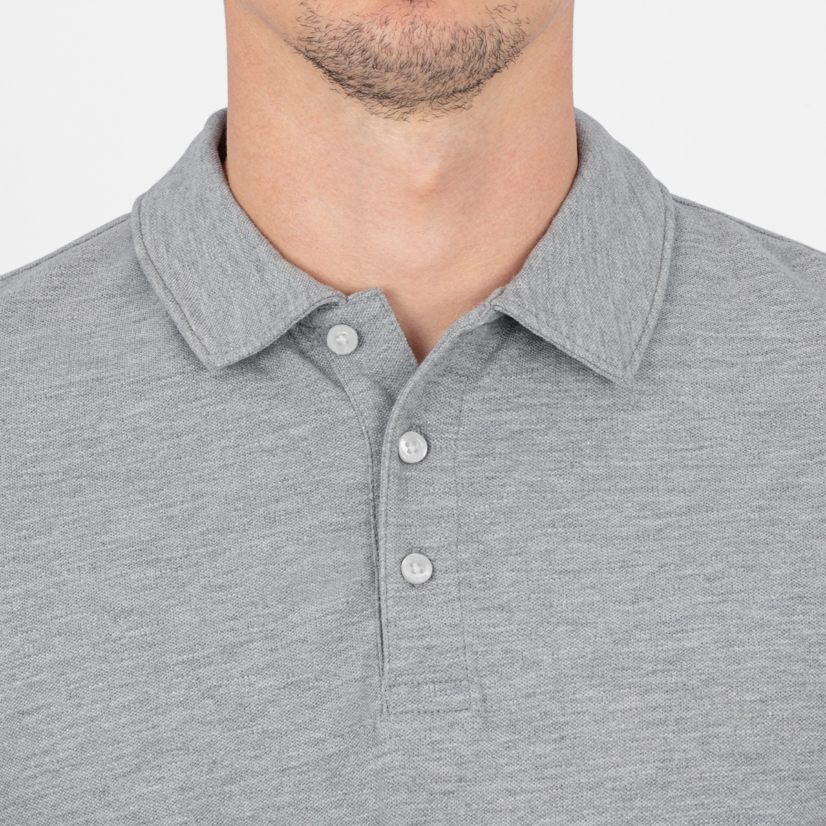 JAKO Polo_Organic_Stretch A4T023DAC6321D 520 hellgrau meliert