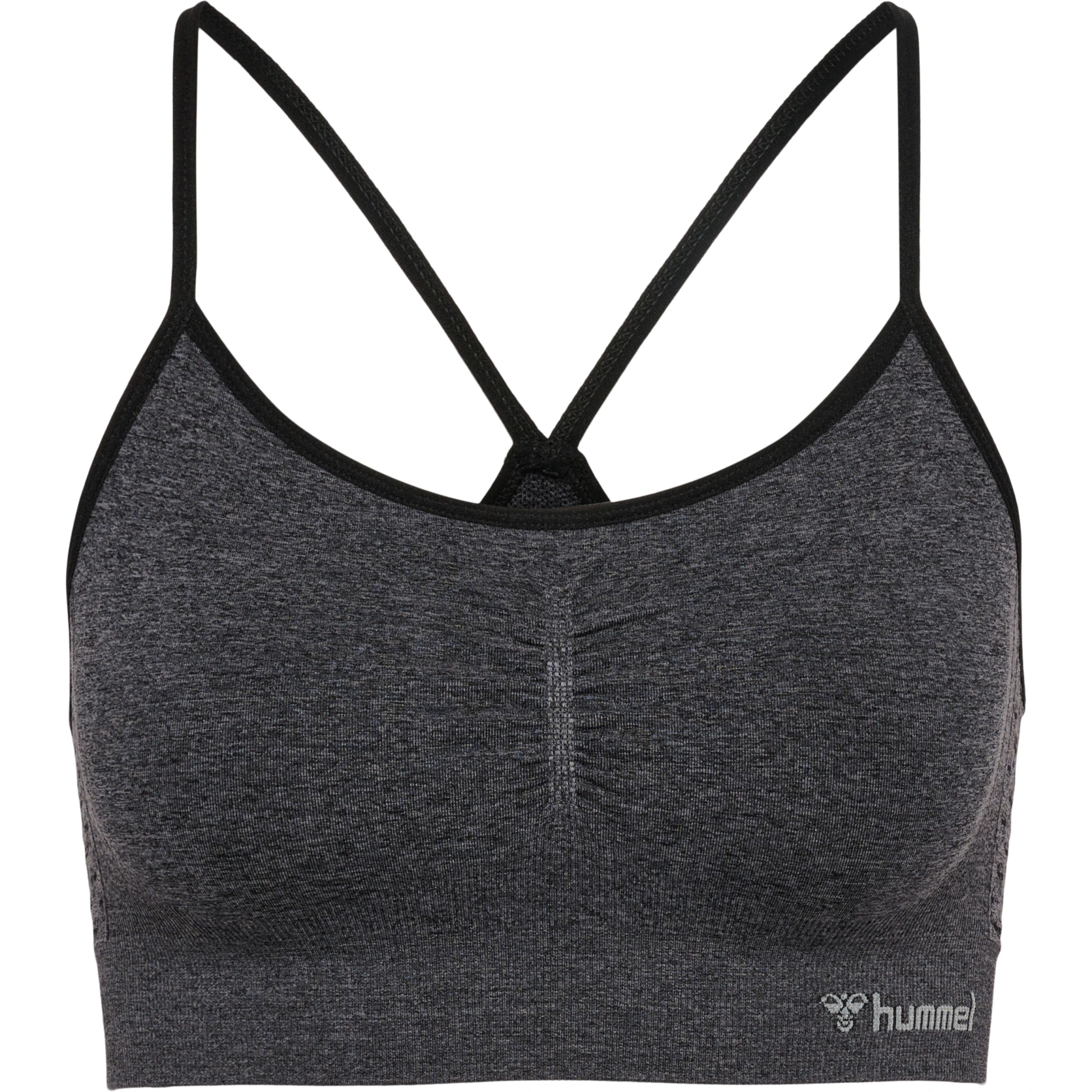 HUMMEL hmlCI_SEAMLESS_SCRUNCH_SPORTS_BRA 219063 2508 BLACK MELANGE