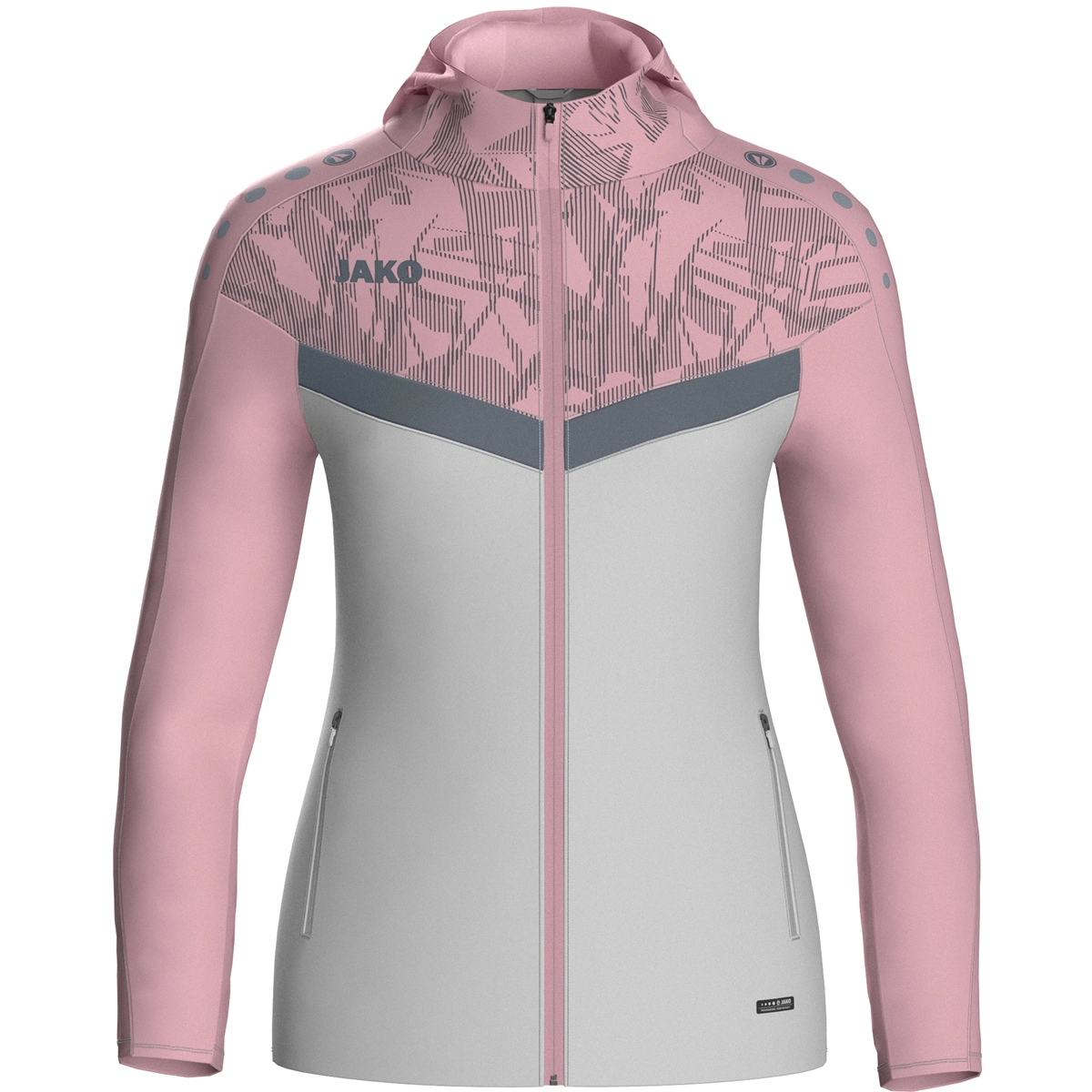 JAKO Kapuzenjacke_Iconic 6824D 851 soft grey/dusky pink/anthr