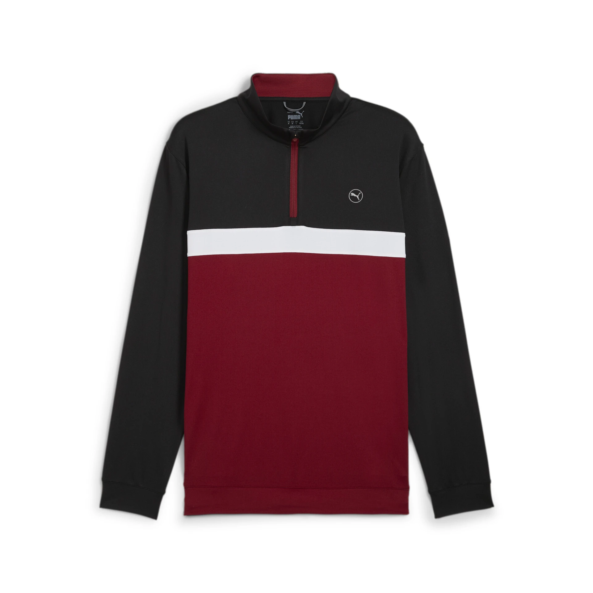PUMA Pure_Colorblock_1_4_Zip 625888 010 PUMA Black-Intense Red