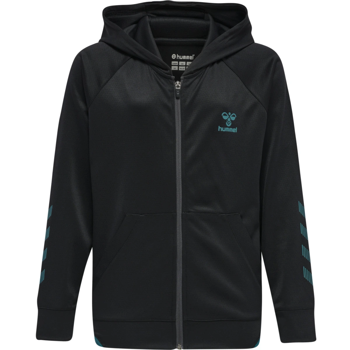 HUMMEL hmlGG12_ACTION_ZIP_HOODIE_KIDS 213939 2951 BLACK/DEEP LAGOON