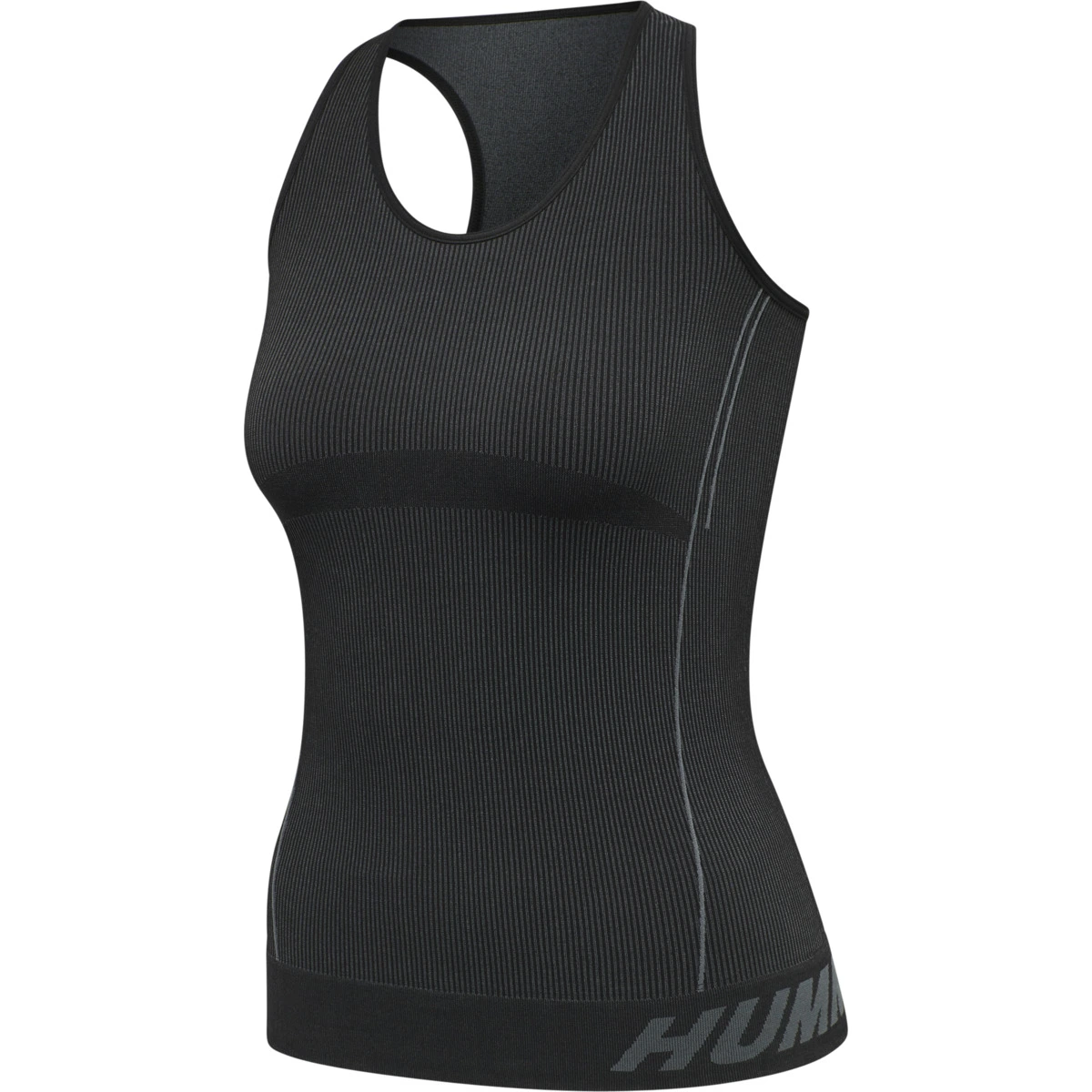 HUMMEL HUMMEL_Damen_Shirt_hmlTE_CHRISTEL_SEAMLESS_TOP 213754 1038 BLACK/ASPHALT MELANGE