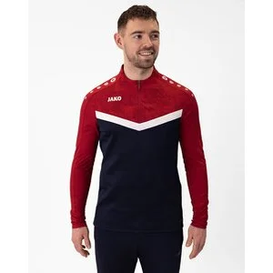 JAKO Herren_Pullover_Ziptop_Iconic A4T024HR8624 901 marine/chili rot