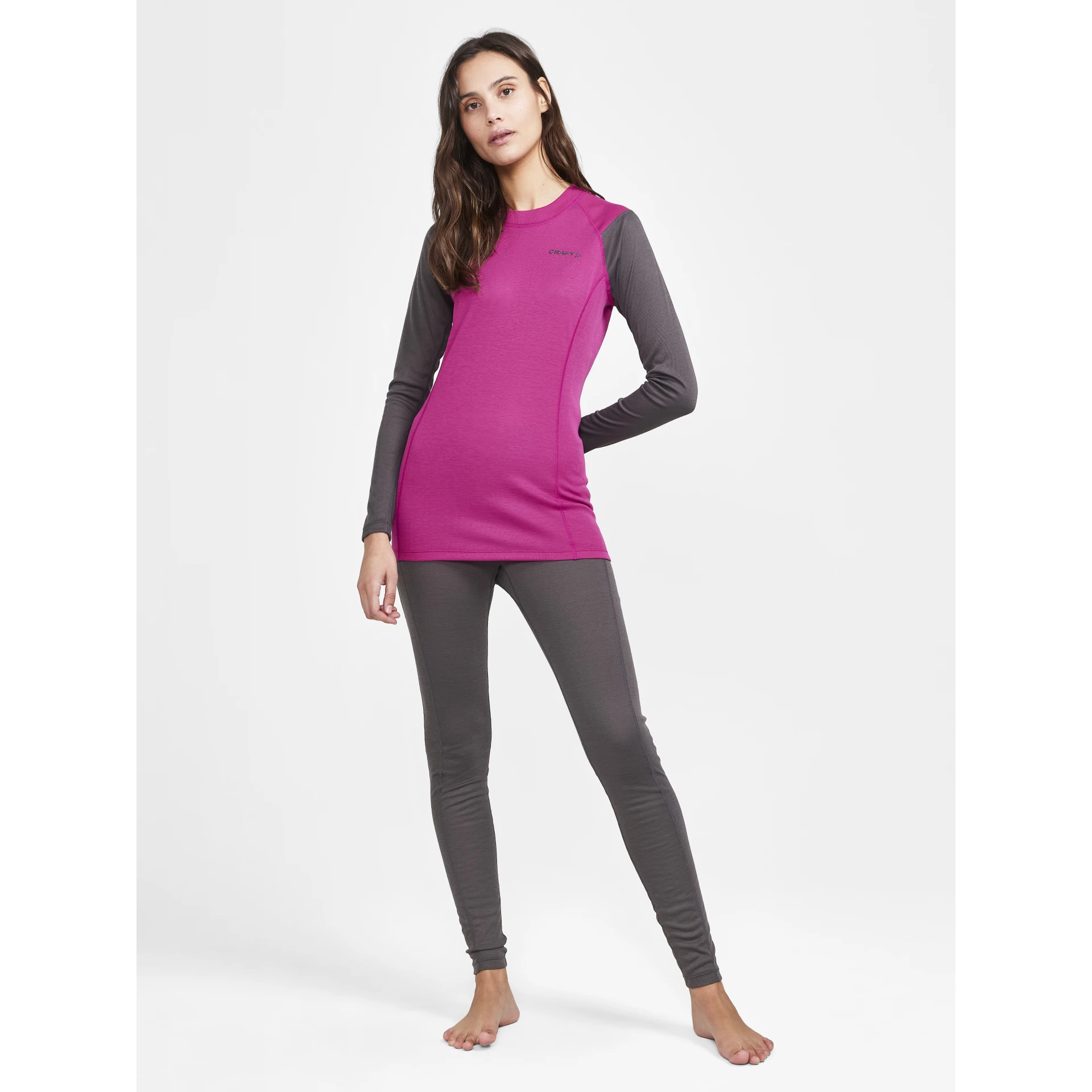 CRAFT CORE_WARM_BASELAYER_LS_TEE_W 1912534 486985 ROXO-GRANITE