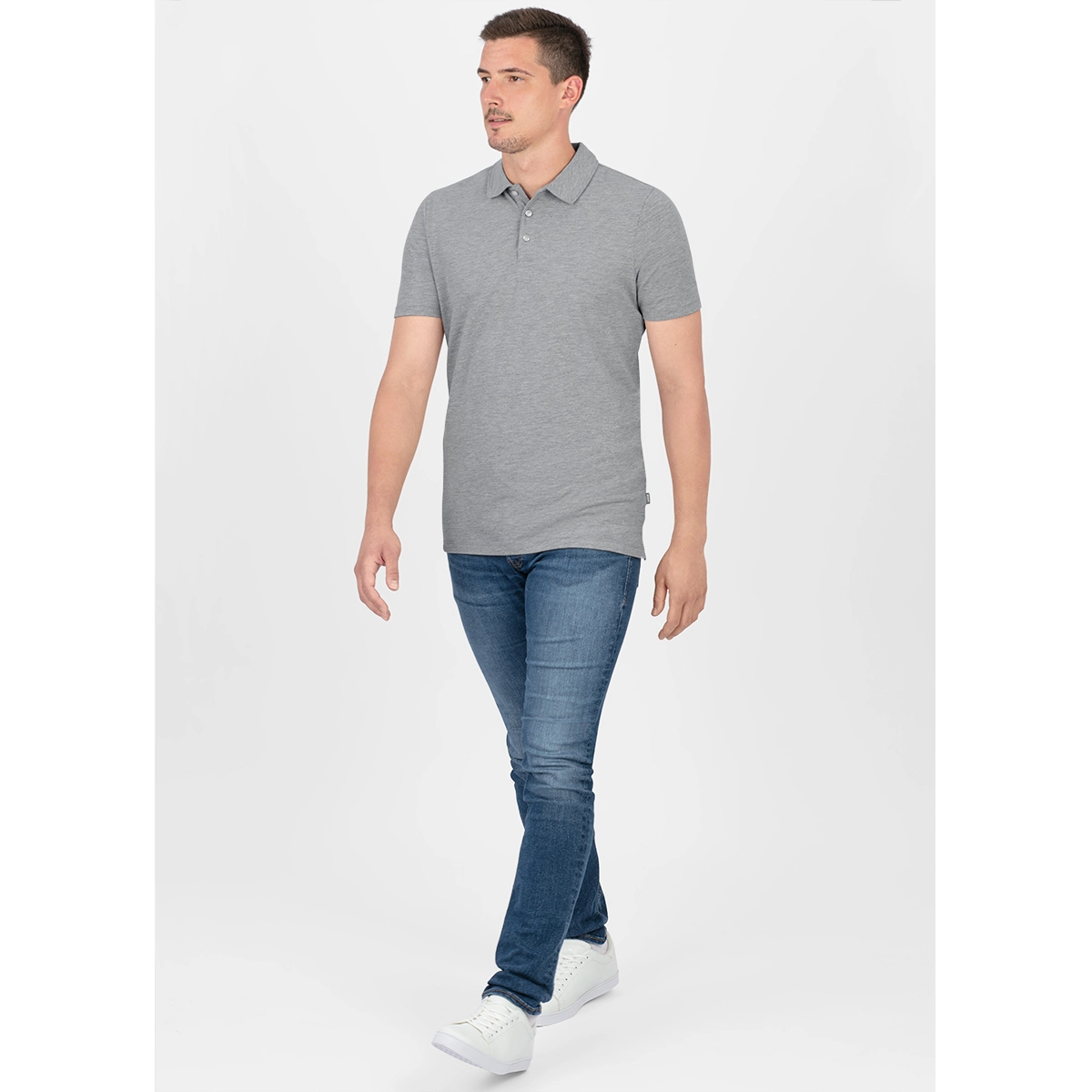 JAKO Polo_Organic_Stretch A4T023DAC6321D 520 hellgrau meliert