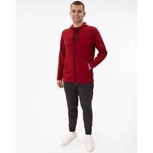 JAKO Herren_Kapuzenjacke_Premium_Basics A4T023HR6829 01 rot meliert