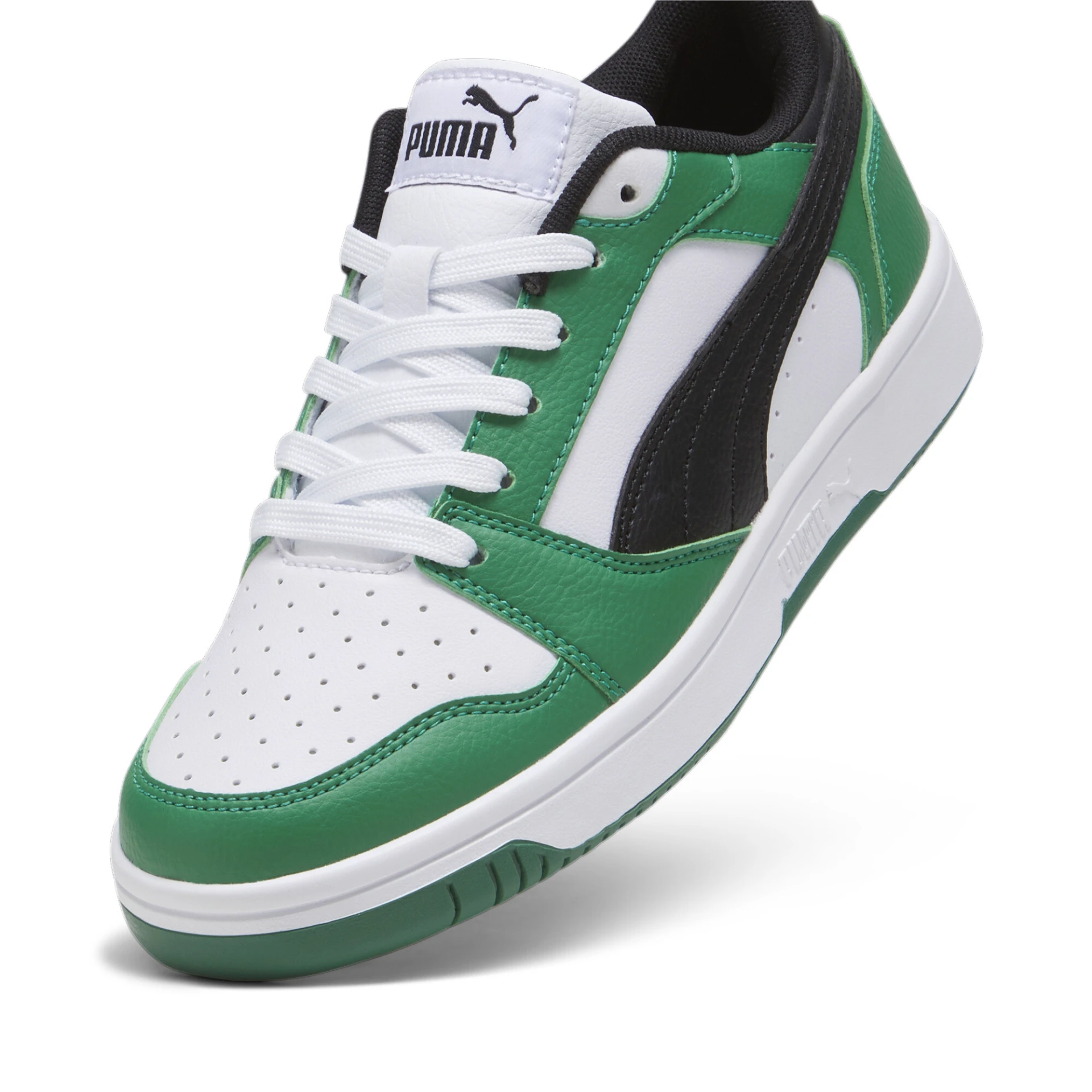 PUMA Puma_Rebound_V6_Lo_Jr 393833 005 PUMA WHITE-PUMA BLACK-ARCH