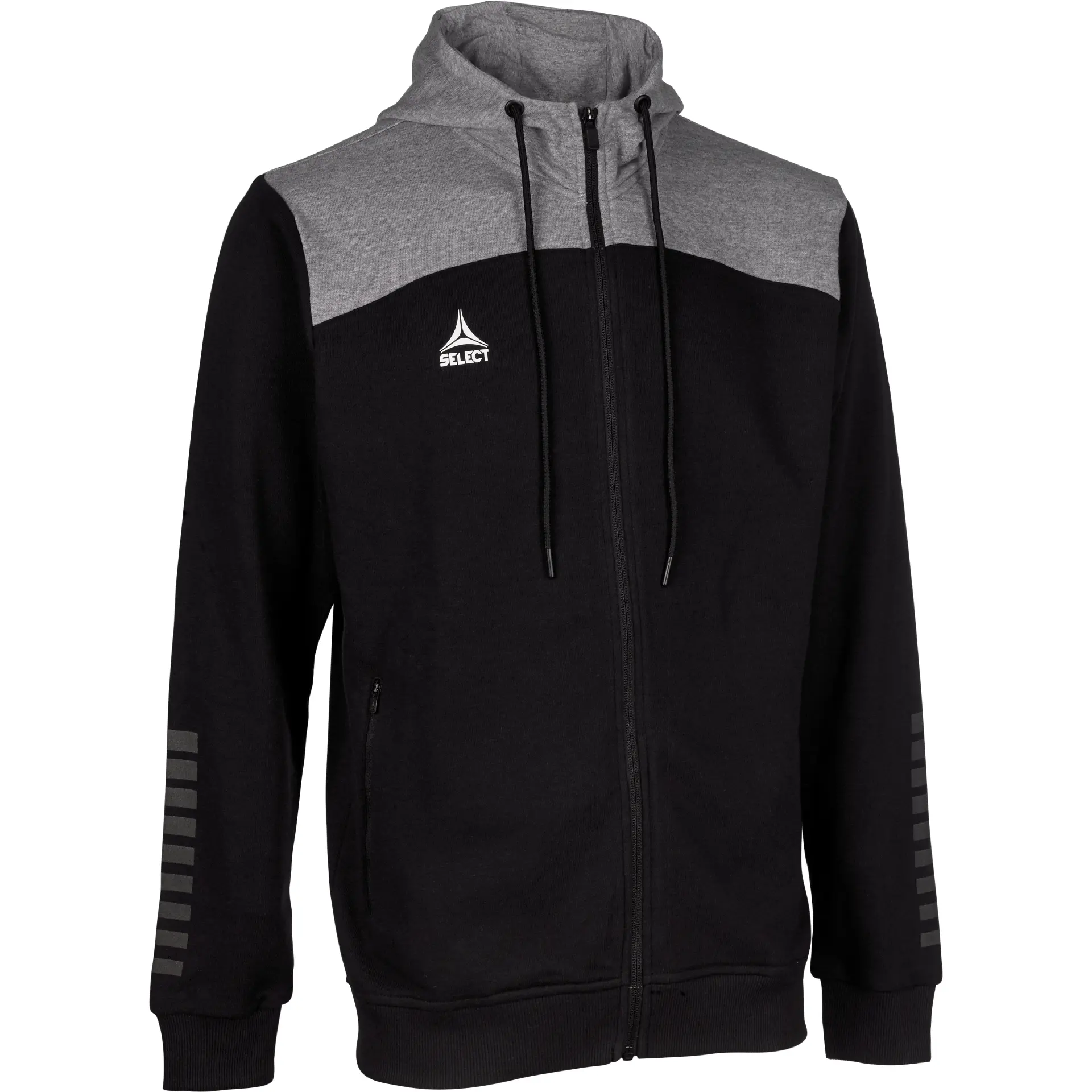 SELECT Kapuzen_Sweatjacke_Oxford_v22 62579 101 schwarz grau