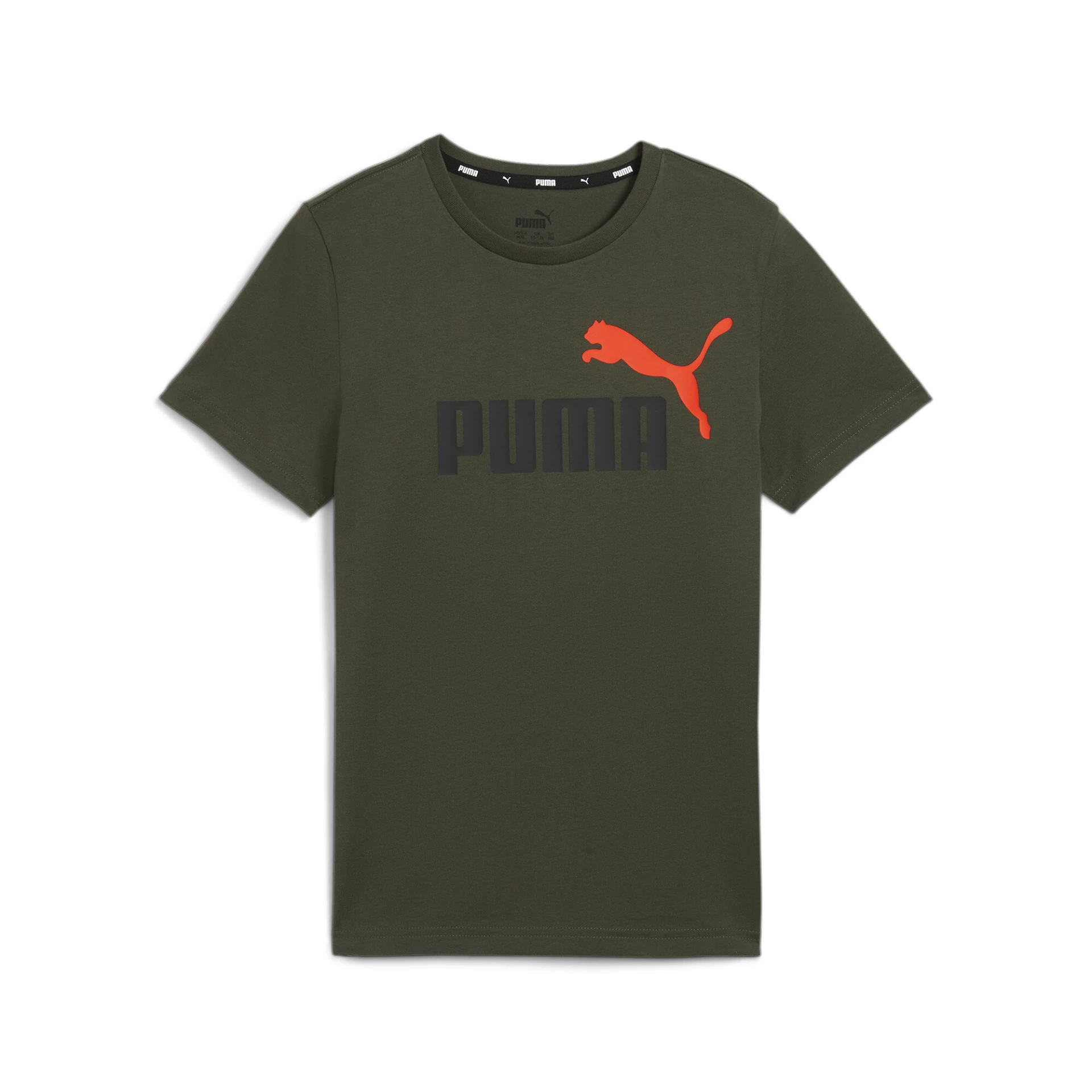 PUMA ESS_plus_2_Col_Logo_Tee_B 586985 077 Dark Olive