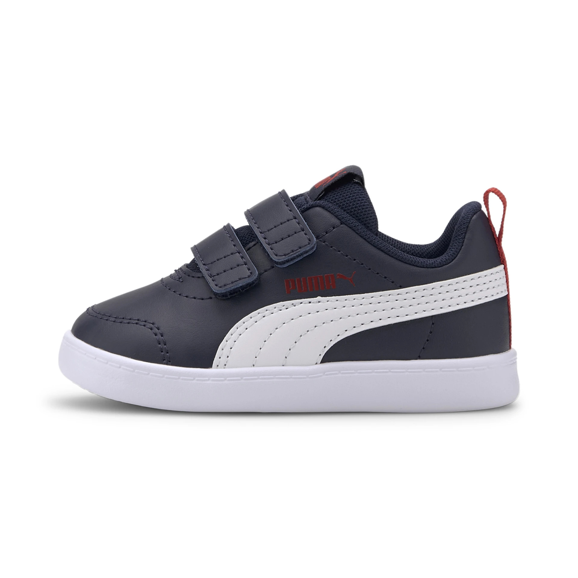 PUMA Kinder_Courtflex_v2_V_Inf 371544 001 PEACOAT-HIGH RISK RED