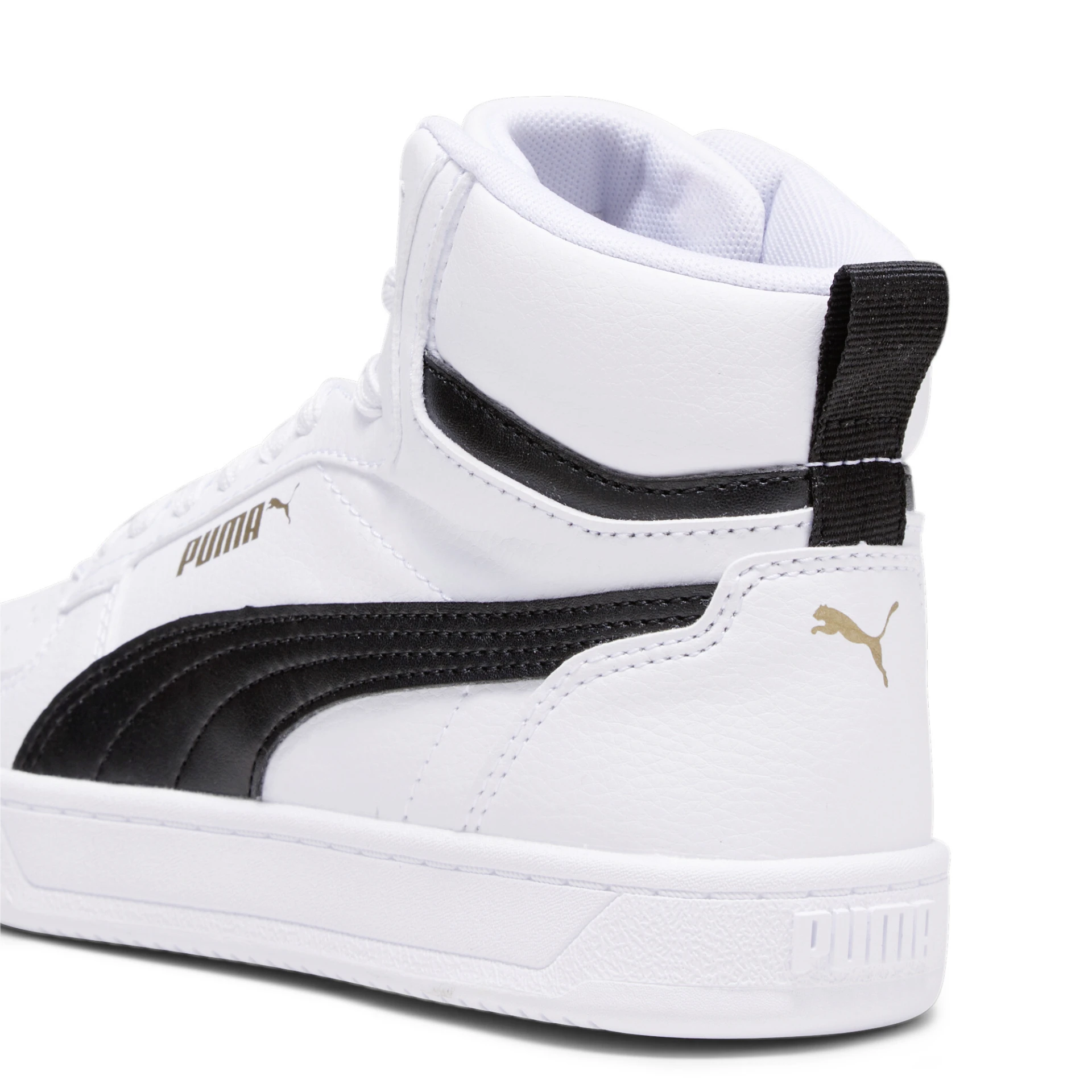 PUMA Puma_Caven_20_Mid_Jr 393842 001 PUMA WHITE-PUMA BLACK-GOLD