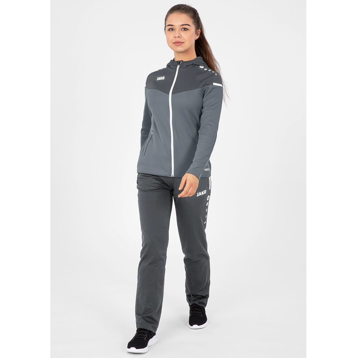 JAKO Kapuzenjacke_Champ_20 6820D 40 steingrau/anthra light