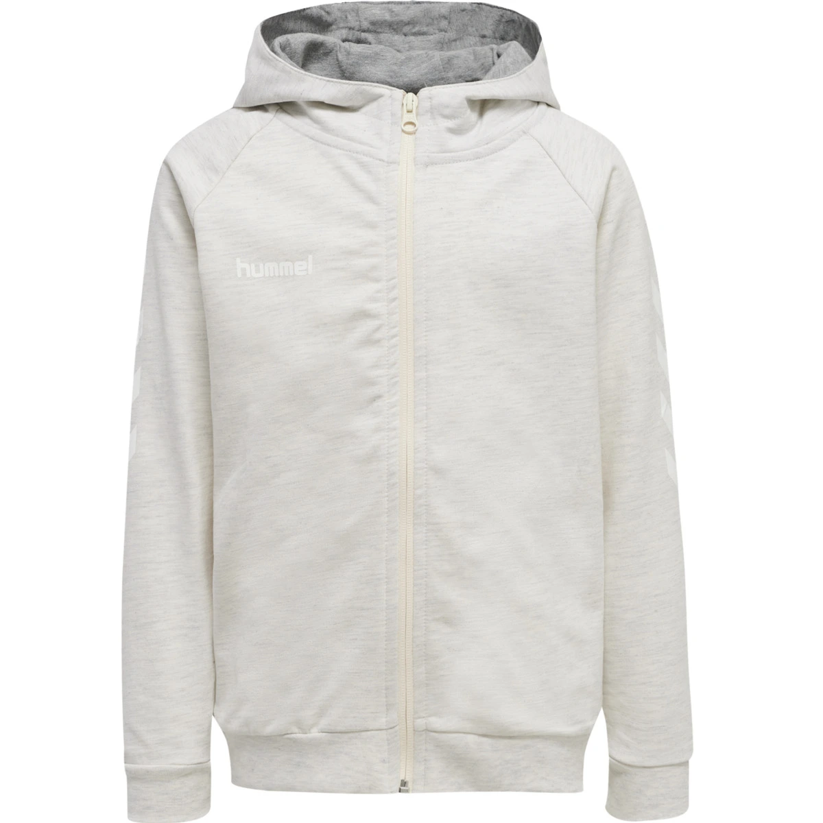 HUMMEL HMLGO_KIDS_COTTON_ZIP_HOODIE 204231 9158 EGRET MELANGE