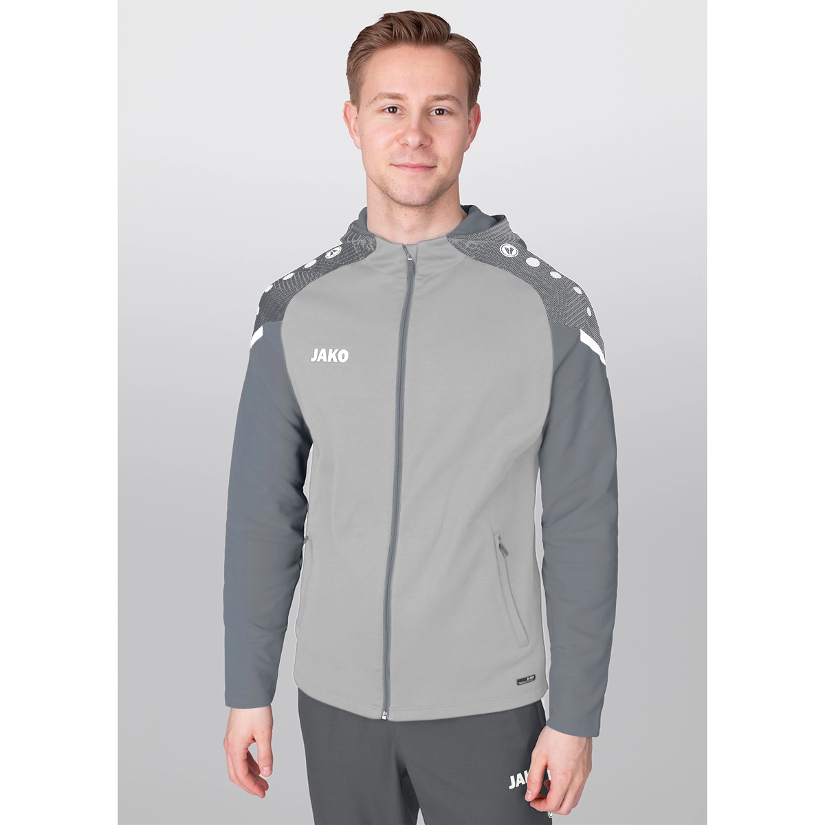 JAKO Kapuzenjacke_Performance 6822 845 soft grey/steingrau