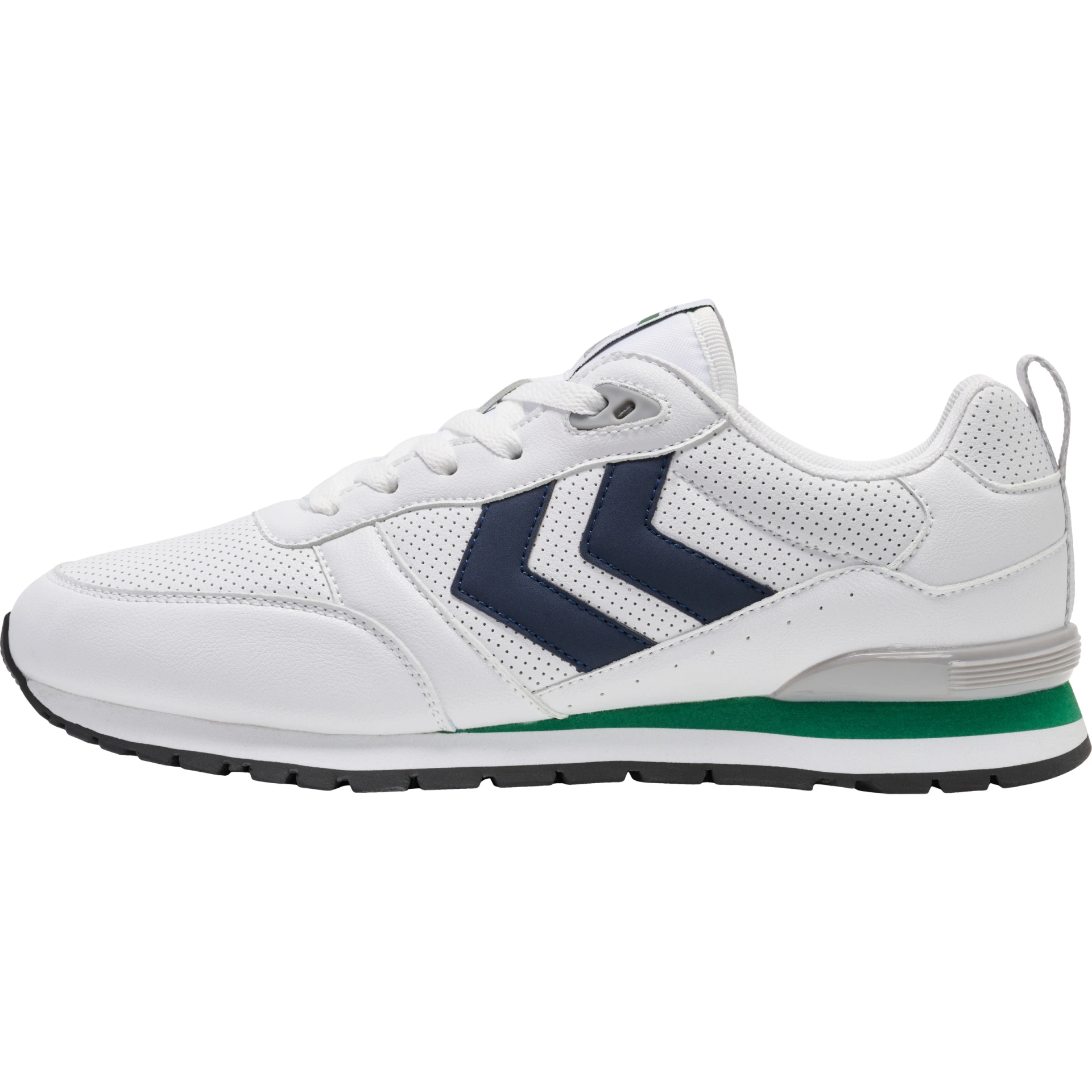 HUMMEL MONACO_86_PERFORATED___WHITE_NAVY_GREEN___45 218418 9154 WHITE/NAVY/GREEN