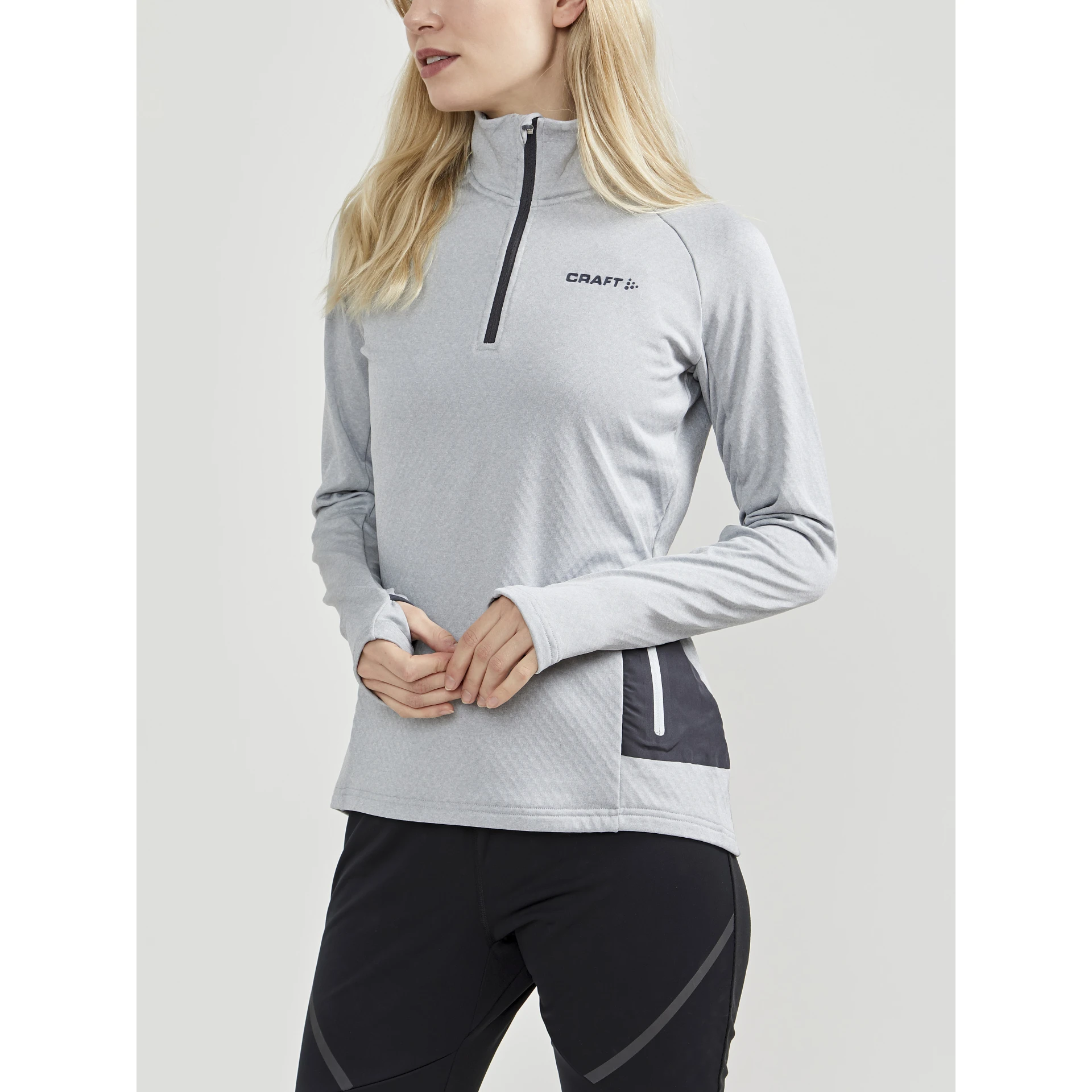 CRAFT Damen_Unterjacke_CORE_TRIM_THERMAL_MIDLAYER 1909501 950000 GREY MELANGE