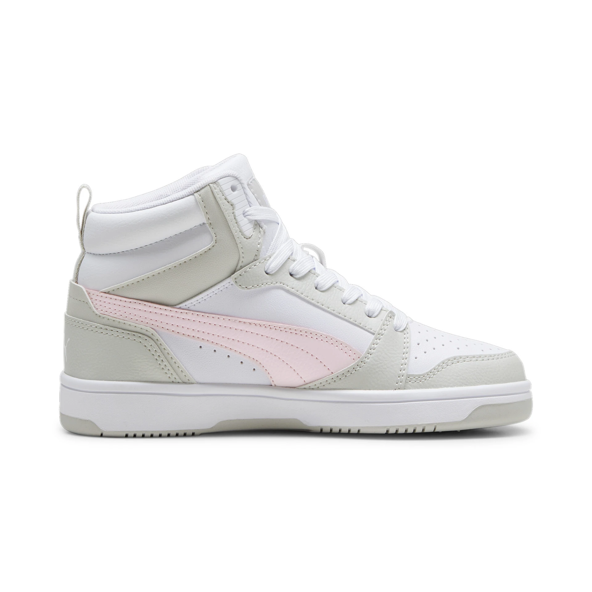 PUMA Puma_Rebound_V6_Mid_Jr 393831 004 PUMA WHITE-FROSTY PINK-SED