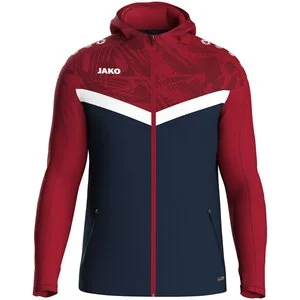 JAKO Herren_Kapuzensweat_Kapuzenjacke_Iconic A4T024HR6824 901 marine/chili rot