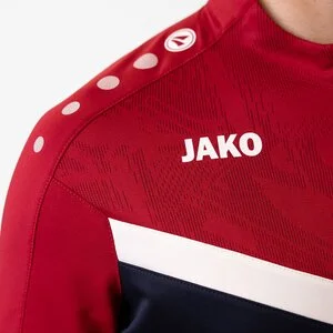 JAKO Herren_Pullover_Ziptop_Iconic A4T024HR8624 901 marine/chili rot