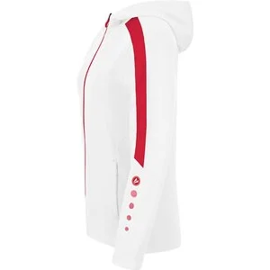 JAKO Damen_Kapuzensweat_Kapuzenjacke_Power A4T023DA6823D 004 weiß/rot