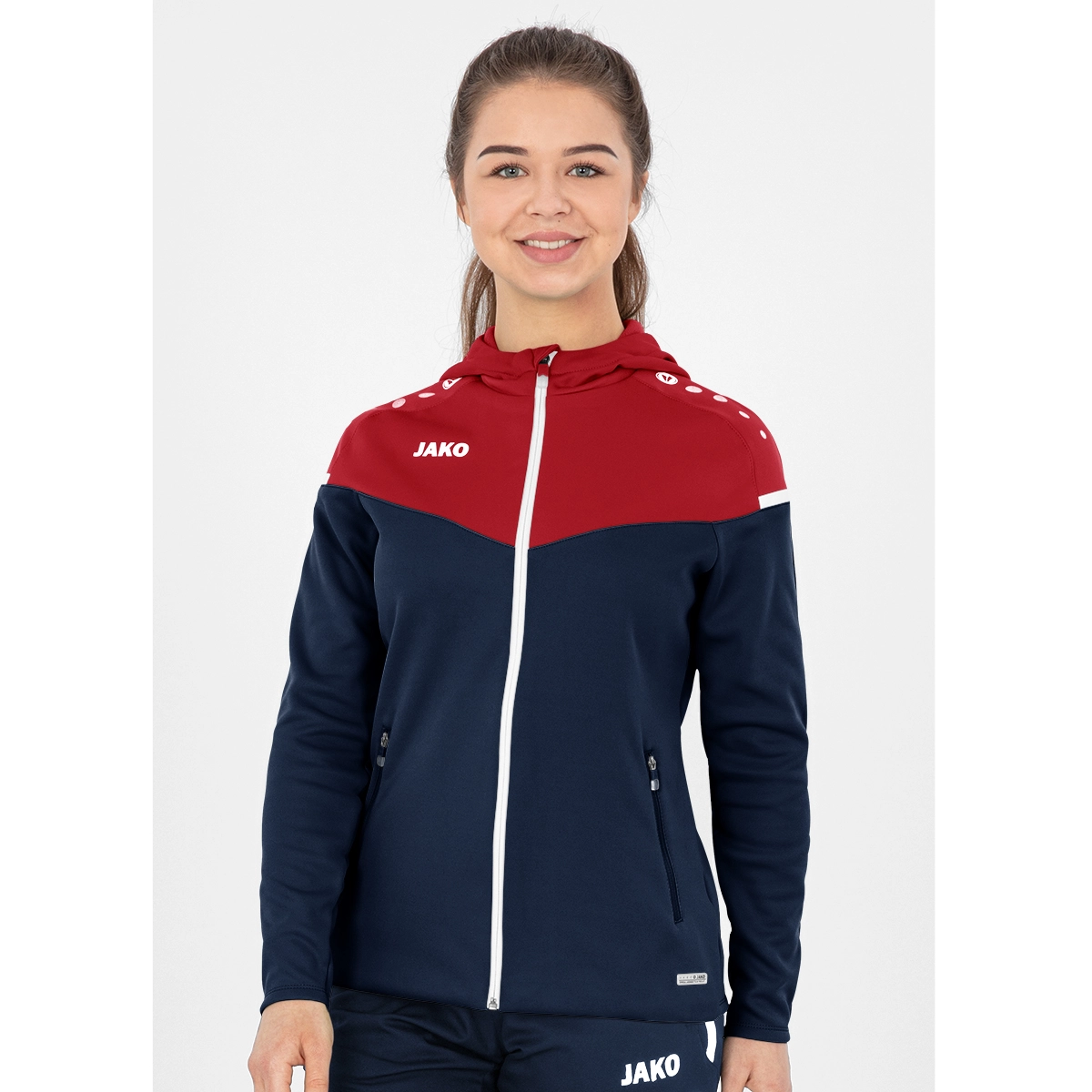 JAKO Kapuzenjacke_Champ_20 6820D 91 marine/chili rot