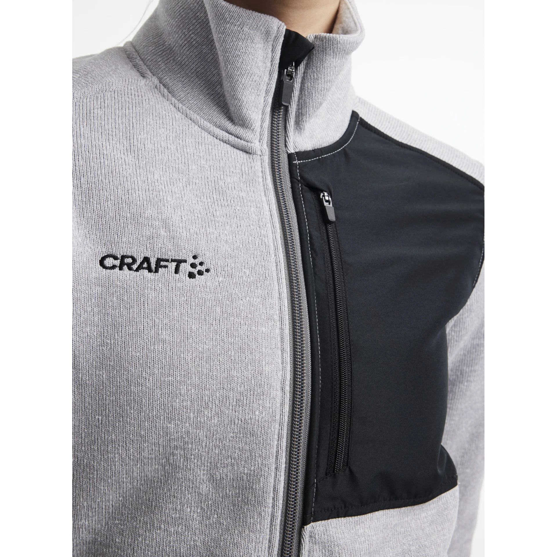 CRAFT ADV_Explore_Heavy_Fleece_Jacket_W 1912219 950999 GREY MELANGE-BLACK