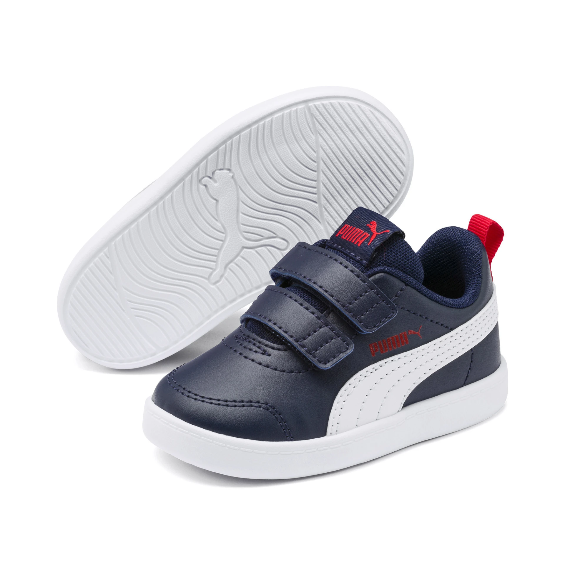 PUMA Kinder_Courtflex_v2_V_Inf 371544 001 PEACOAT-HIGH RISK RED