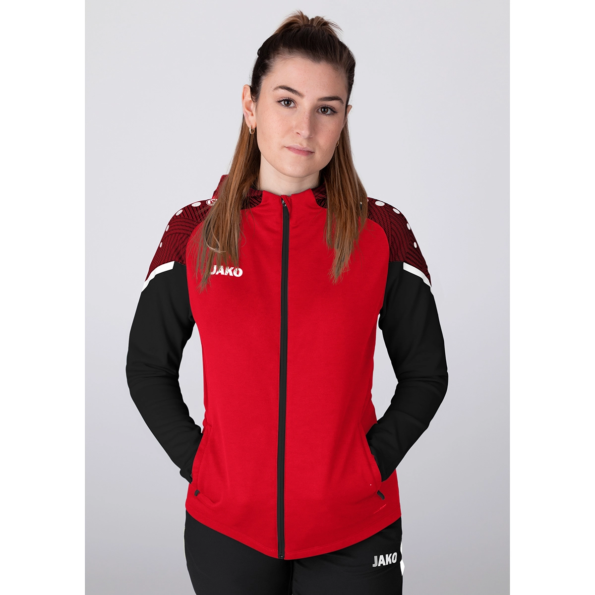 JAKO Kapuzenjacke_Performance 6822D 101 rot/schwarz