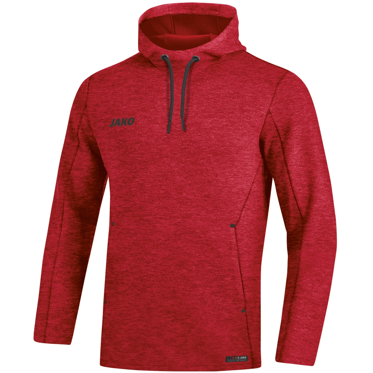 JAKO Herren_Kapuzensweat_Premium_Basics 6729 01 rot meliert