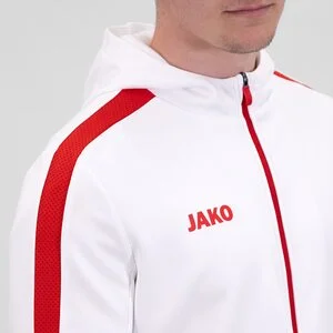 JAKO Herren_Kapuzensweat_Kapuzenjacke_Power A4T023HR6823 004 weiß/rot