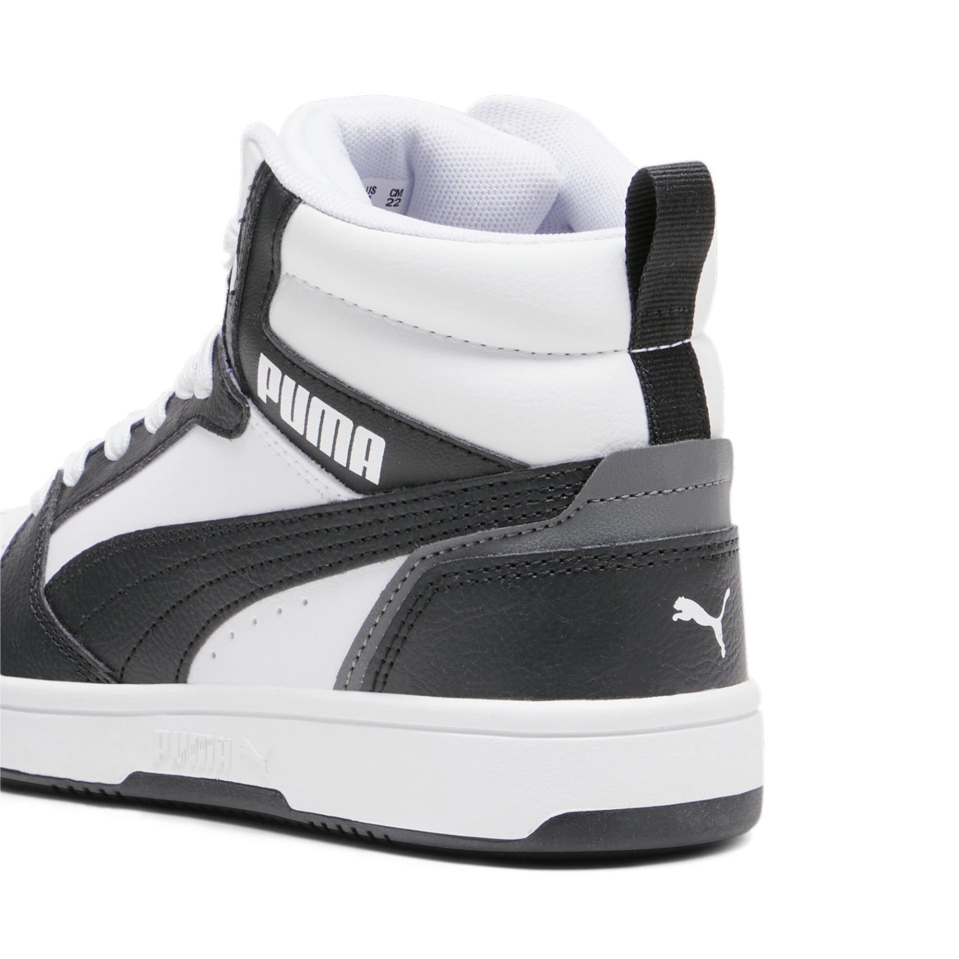 PUMA Puma_Rebound_V6_Mid_Jr 393831 001 PUMA White-PUMA Black-Shad