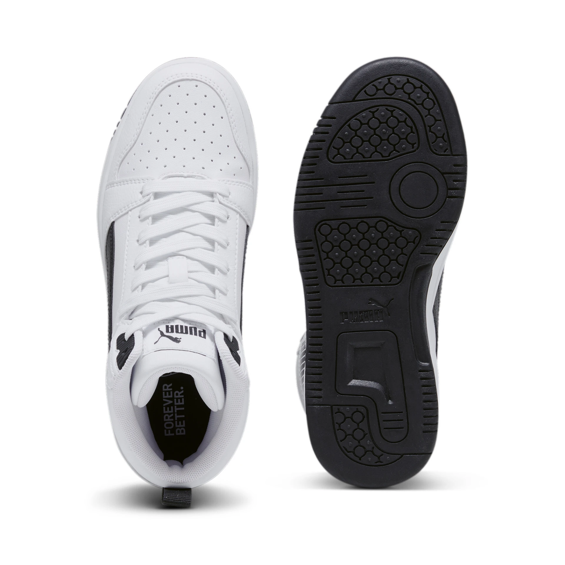 PUMA Puma_Rebound_V6_Mid_Jr 393831 002 PUMA WHITE-PUMA BLACK