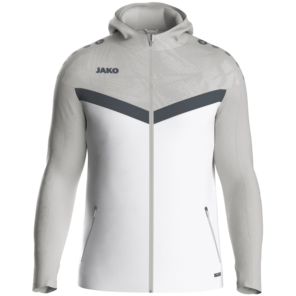 JAKO Kapuzenjacke_Iconic 6824 016 weiß/soft grey/anthra ligh