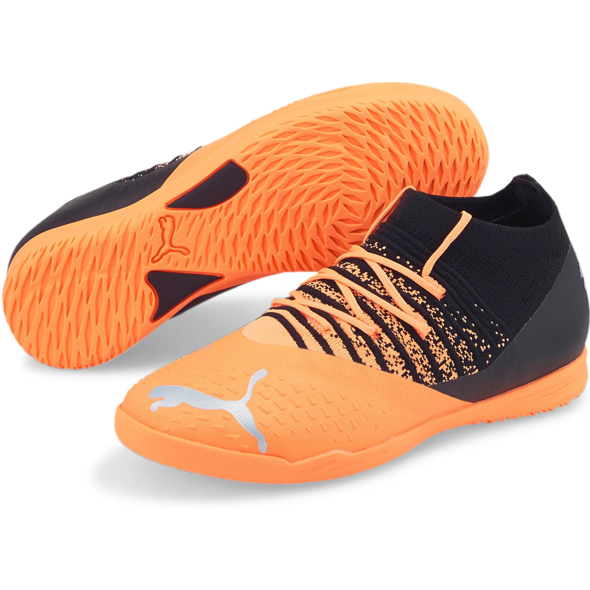 PUMA Kinder_Fussball_Hallenschuhe_FUTURE_Z_33_IT_Jr 106776 001 NEON CITRUS-DIAMOND SILVER
