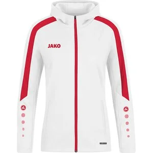 JAKO Damen_Kapuzensweat_Kapuzenjacke_Power A4T023DA6823D 004 weiß/rot