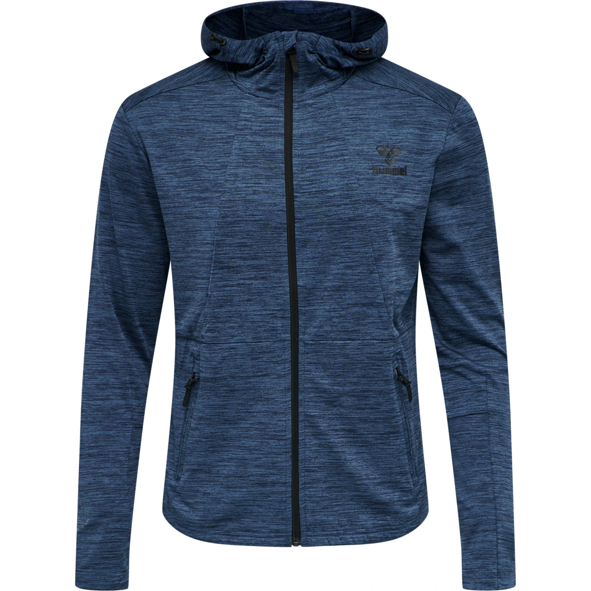 HUMMEL hmlASTON_ZIP_HOODIE 206488 2995 BLACK IRIS MELANGE